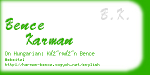 bence karman business card